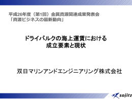 ドライバルクの海上運賃における 成立要素と現状 双日マリンアンド