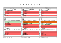 体 育 祭 に 係 る 日 程