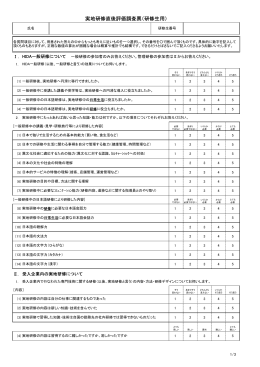 実地研修直後評価調査票（研修生用）