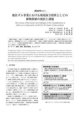 既往ダム事業における環境保全措置としての 植物移植の現状と課題