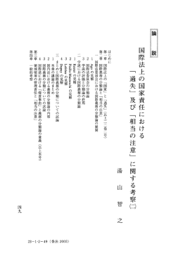 国際法上の国家責任における 「過失」 及び 「相当の注意」 に関す