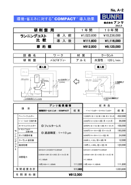研 削 盤 用 ランニングコスト 比 較 No, A