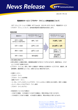 「プラチナ・ライン」の料金改定について - NTT Communications