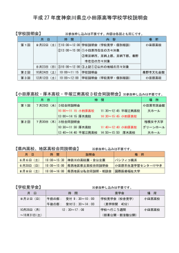 平成 27 年度神奈川県立小田原高等学校学校説明会