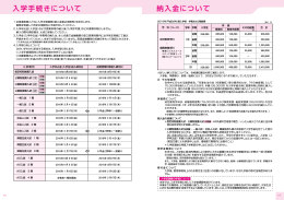 1.合格通知書とともに入学手続書類（納入金振込用紙等）を送付します