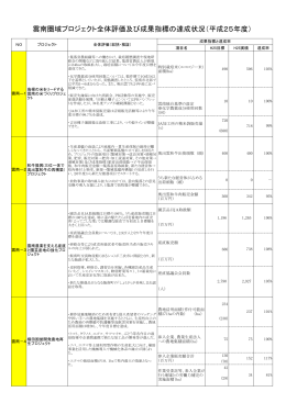雲南圏域プロジェクト全体評価及び成果指標の達成状況（平成25年度）