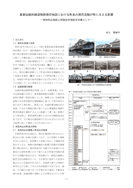 重要伝統的建造物群保存地区における町並み保存活動が町に与える影響