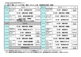 H27年度 薬物・アルコール等 家族教室日程表（後期）