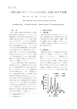 光質の違いがリーフレタスの生育・品質に及ぼす影響