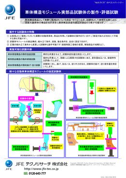 車体構造モジュール実部品試験体の製作・評価試験