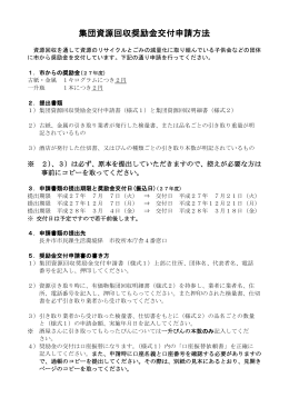 集団資源回収奨励金交付申請方法