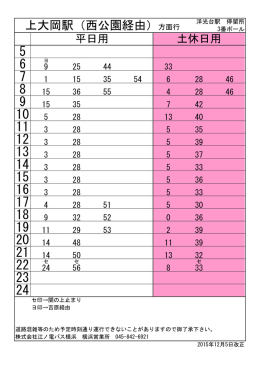 上大岡駅（西公園経由）方面行