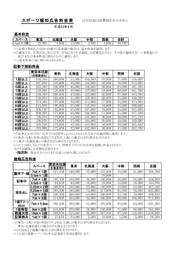 広告料金について - 2015年9月7日