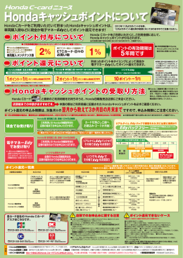 Hondaキャッシュポイントについて
