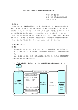 1 ボランティアポイント制度に係る本県の考え方 神奈川県保健福祉局