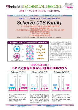 イオン交換能の異なる3種類のODSカラム INNOVATION !