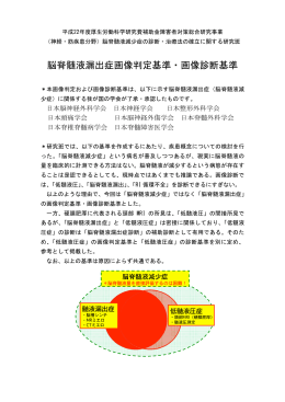 脳脊髄液漏出症画像判定基準・画像診断基準