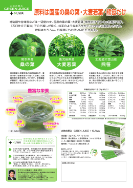 原料は国産の桑の葉・大麦若葉・熊笹だけ 原料は国産の桑の葉・大麦