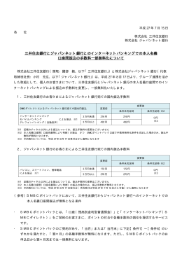 三井住友銀行とジャパンネット銀行とのインターネットバンキングでの本人
