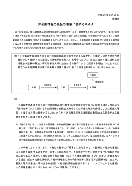 非公開情報の授受の制限に関するQ＆A（PDF:66KB）