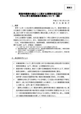 緊急作業時の被ばくに関する規制の改正及び