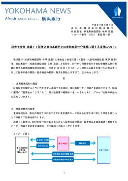 証券子会社 浜銀TT証券と東日本銀行との金融商品仲介業務に関する