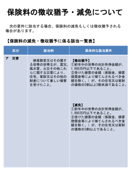 保険料の徴収猶予・減免について