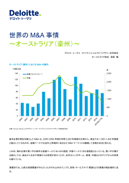 世界のM&A 事情～オーストラリア（豪州）～
