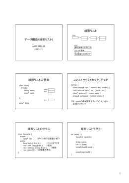 データ構造（線形リスト） 線形リスト 線形リストの要素 コンストラクタと
