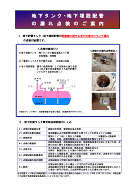 地下タンク･地下埋設配管の漏れ点検のご案内