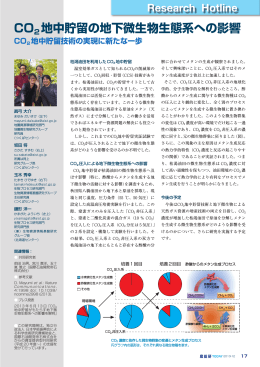 CO 2 地中貯留の地下微生物生態系への影響 [ PDF：1MB ]