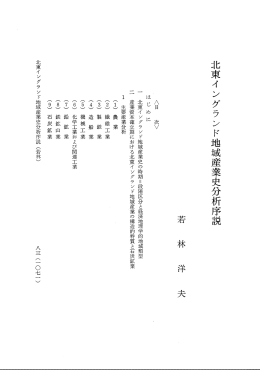 北東イングランド地域産業史分析序説