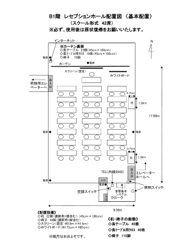 B1階 レセプションホール配置図 〈基本配置〉