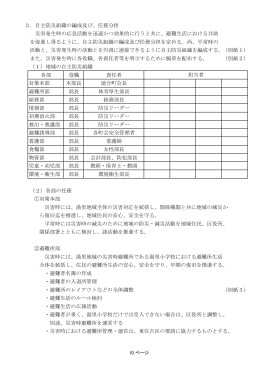 3．自主防災組織の編成及び、任務分担 災害発生時の応急