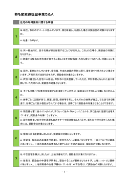 持ち家取得奨励事業Q＆A