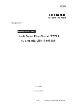 FC SAN 接続に関する推奨設定