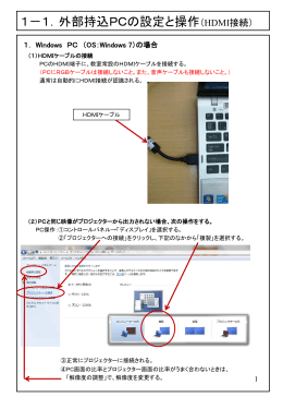 PCの設定と操作（HDMI接続）