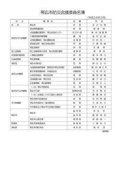 帯広市防災会議委員名簿