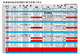多賀城市総合体育館行事予定表12月分