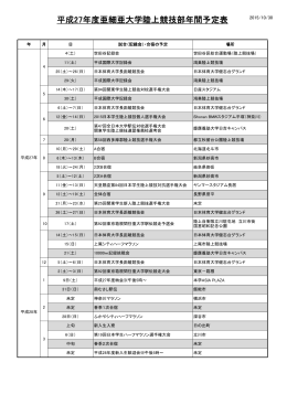 平成27年度亜細亜大学陸上競技部年間予定表