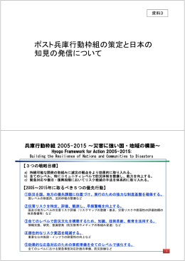 ポスト兵庫行動枠組の策定と日本の 知見の発信について