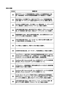 教員の実績 専・兼 兼 兼 兼 兼 兼 兼 兼 マンガ家として連載から、学習