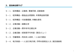 5．  治体  較マップ 5－1．経済構造－企業数、事業所数、従業者数 5