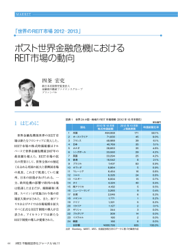 ポスト世界金融危機における REIT市場の動向