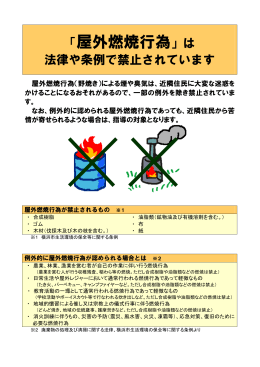 「屋外燃焼行為」は法律や条例で禁止されています(PDF178KB)