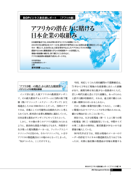 アフリカの潜在力に賭ける 日本企業の取組み