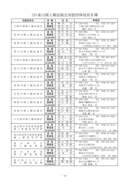 （5）富山陸上競技協会加盟団体役員名簿