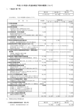 平成25年度9月追加補正予算の概要について