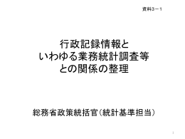 行政記録情報といわゆる業務統計調査等との関係の整理（PDF形式