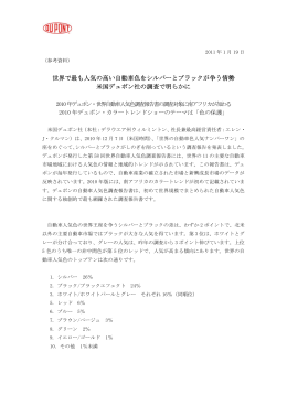 世界で最も人気の高い自動車色をシルバーとブラックが争う